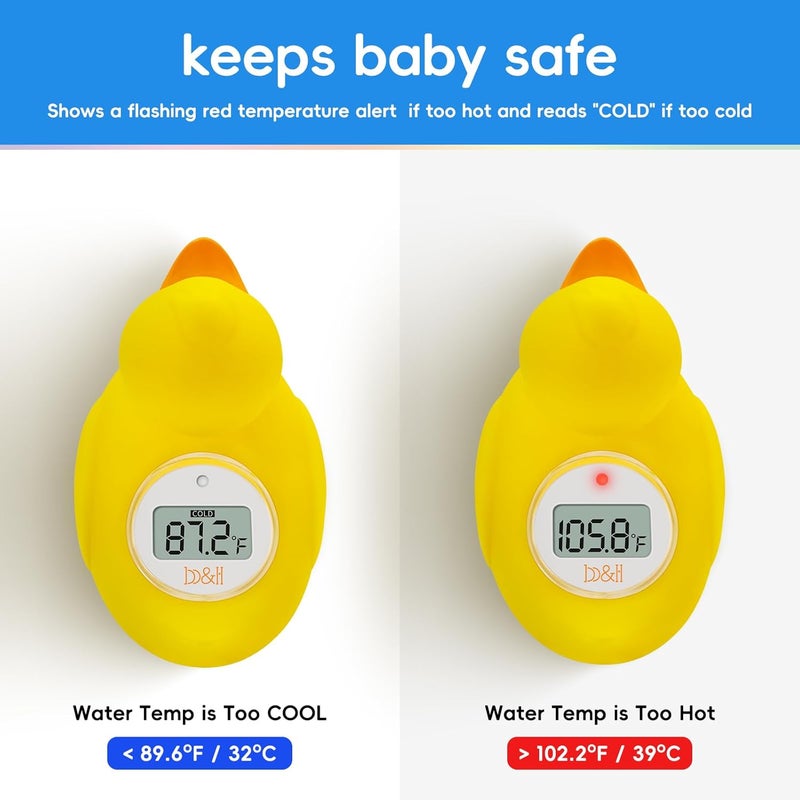 BH Digital Duckling Baby Bath Thermometer, Infant Safe Floating Water Temperature Thermometer and Baby Bath Time Toy – Easy to Read Display | BPA-Free - Image 3